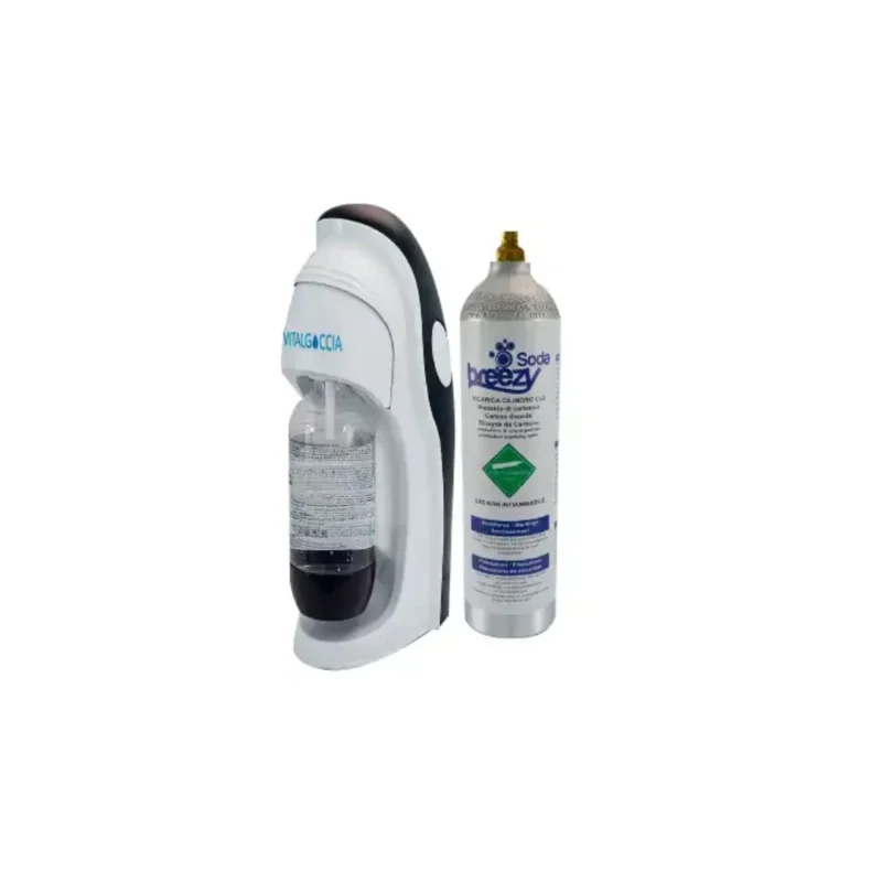 gasatore acqua bianco con bottiglia e bombola da 425 gr ricaricabile 16016005 01
