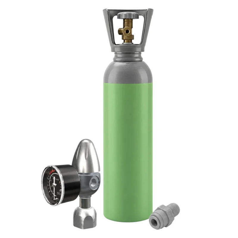 Bombola Co2 in acciaio ricaricabile 4Kg. con valvola residuale e riduttore di pressione Co2