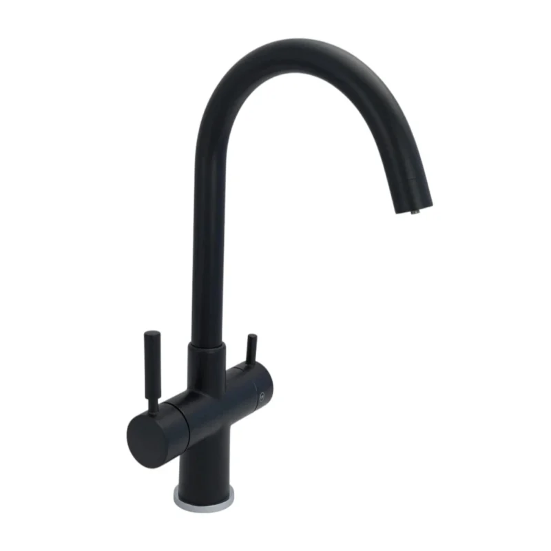 Rubinetto Tiron per depuratore acqua 5 vie sostitutivo nero opaco
