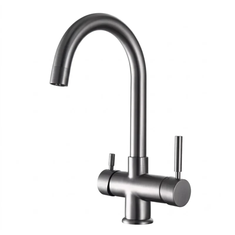 Rubinetto Vexia per depuratore acqua 4 vie sostitutivo Nickel Spazzolato