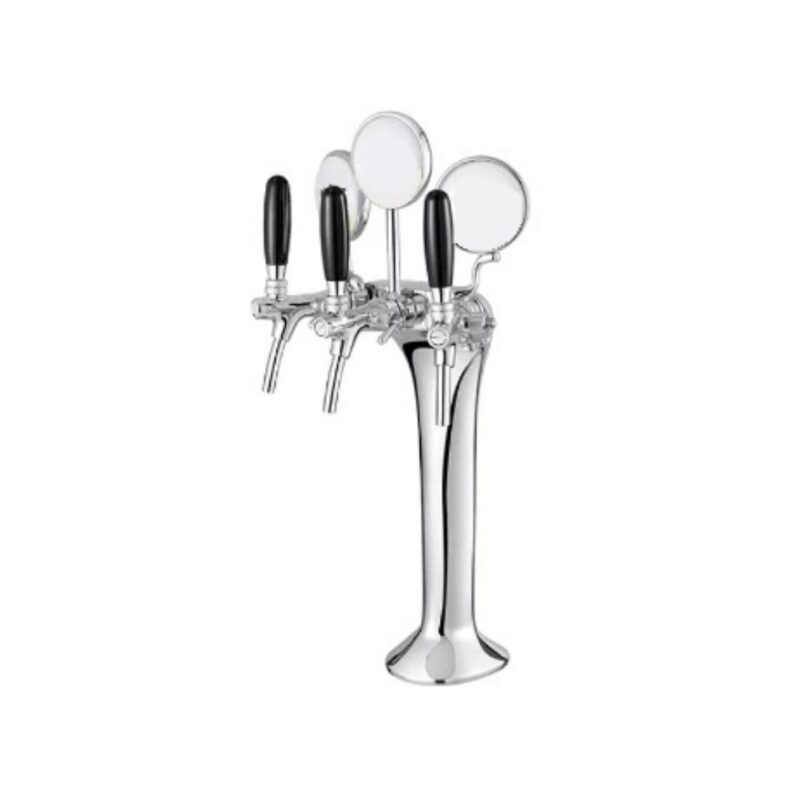 cobra colonnina meccanica 3 vie per depuratori acqua o spillatori di birra con medaglioni ricircolo acqua rubinetto con compensatore cromata 10009013 09