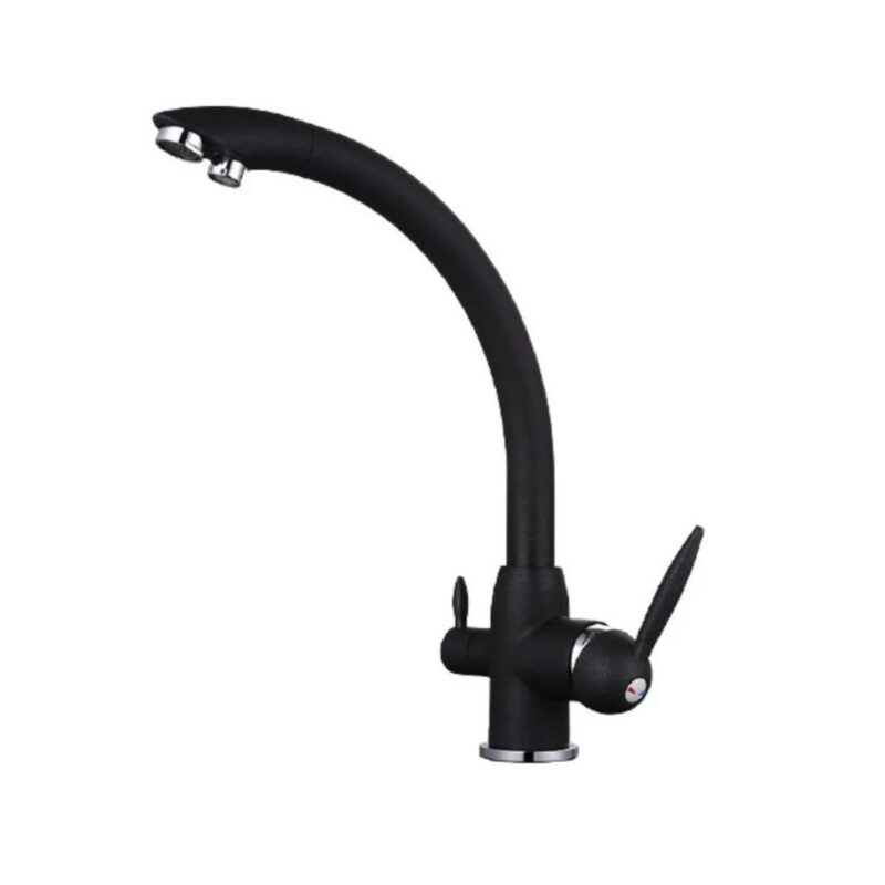 rubinetto zoryn per depuratore acqua 3 vie sostitutivo nero opaco 10003024 neop