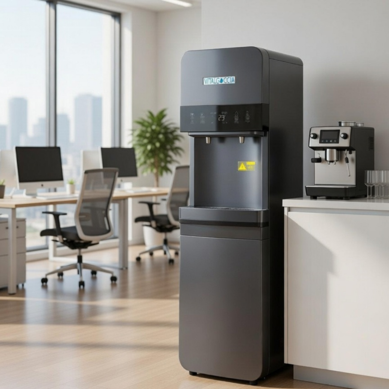 Refrigeratore colonnina Vitalgoccia ambientato in ufficio moderno