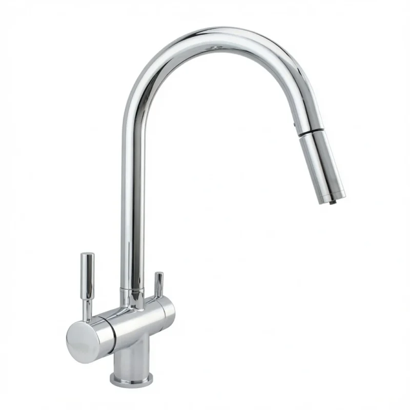 Rubinetto Lumira per depuratore acqua 3 vie sostitutivo con doccetta estraibile cromo